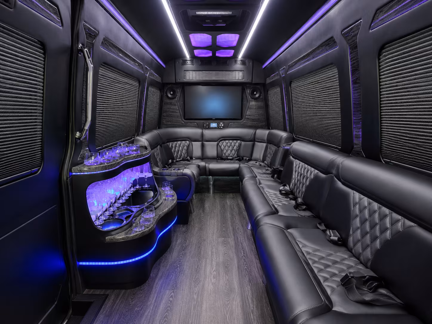 hoboken 30 passenger party bus inside