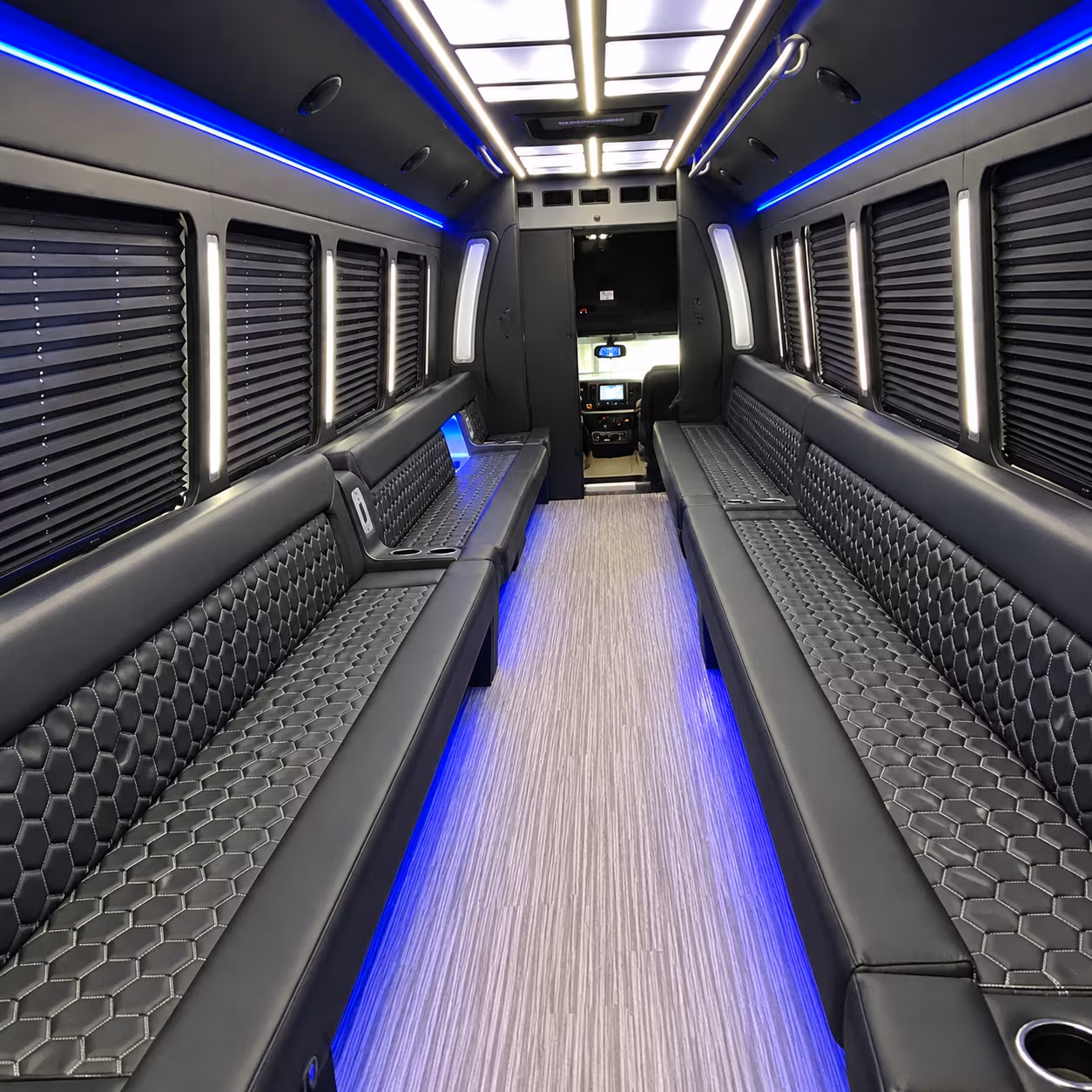 hoboken party bus rental interior