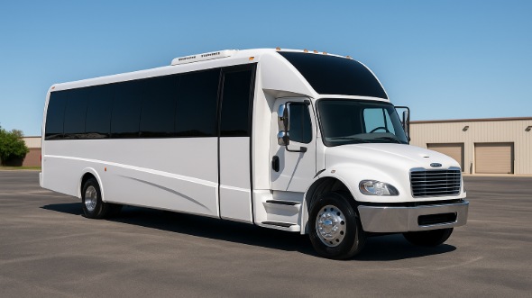 Exterior of Charter Bus Company West New York's 18 Passenger Minibus in West New York