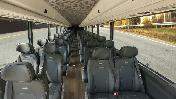 Interior of Charter Bus Company West New York's 30 Passenger Minibus in West New York