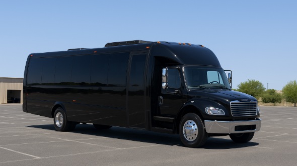 Exterior of Charter Bus Company West New York's 30 Passenger Minibus in West New York