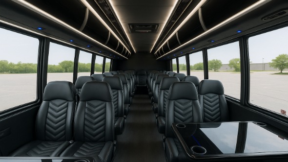 Interior of Charter Bus Company West New York's 35 Passenger Minibus in West New York