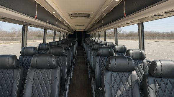 Interior of Charter Bus Company West New York's 54 Passenger Charter Bus in West New York