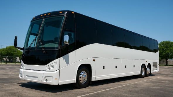 Exterior of Charter Bus Company West New York's 54 Passenger Charter Bus in West New York