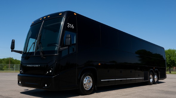 Exterior of Charter Bus Company West New York's 55 Passenger Charter Bus in West New York