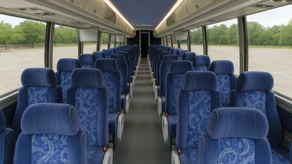 Interior of Charter Bus Company West New York's 56 Passenger Charter Bus in West New York