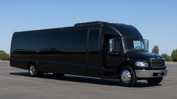 Exterior of Charter Bus Company West New York's Party Bus in West New York