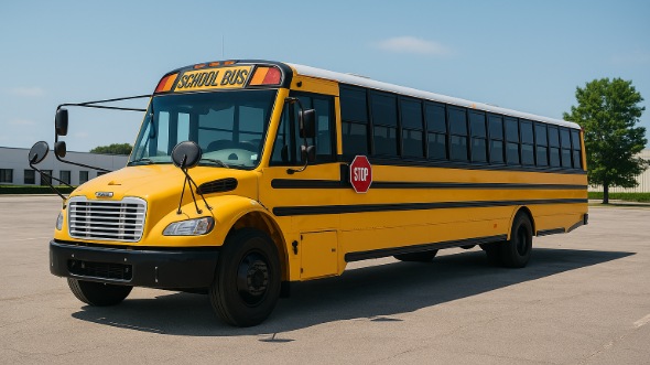Exterior of Charter Bus Company West New York's School Bus in West New York